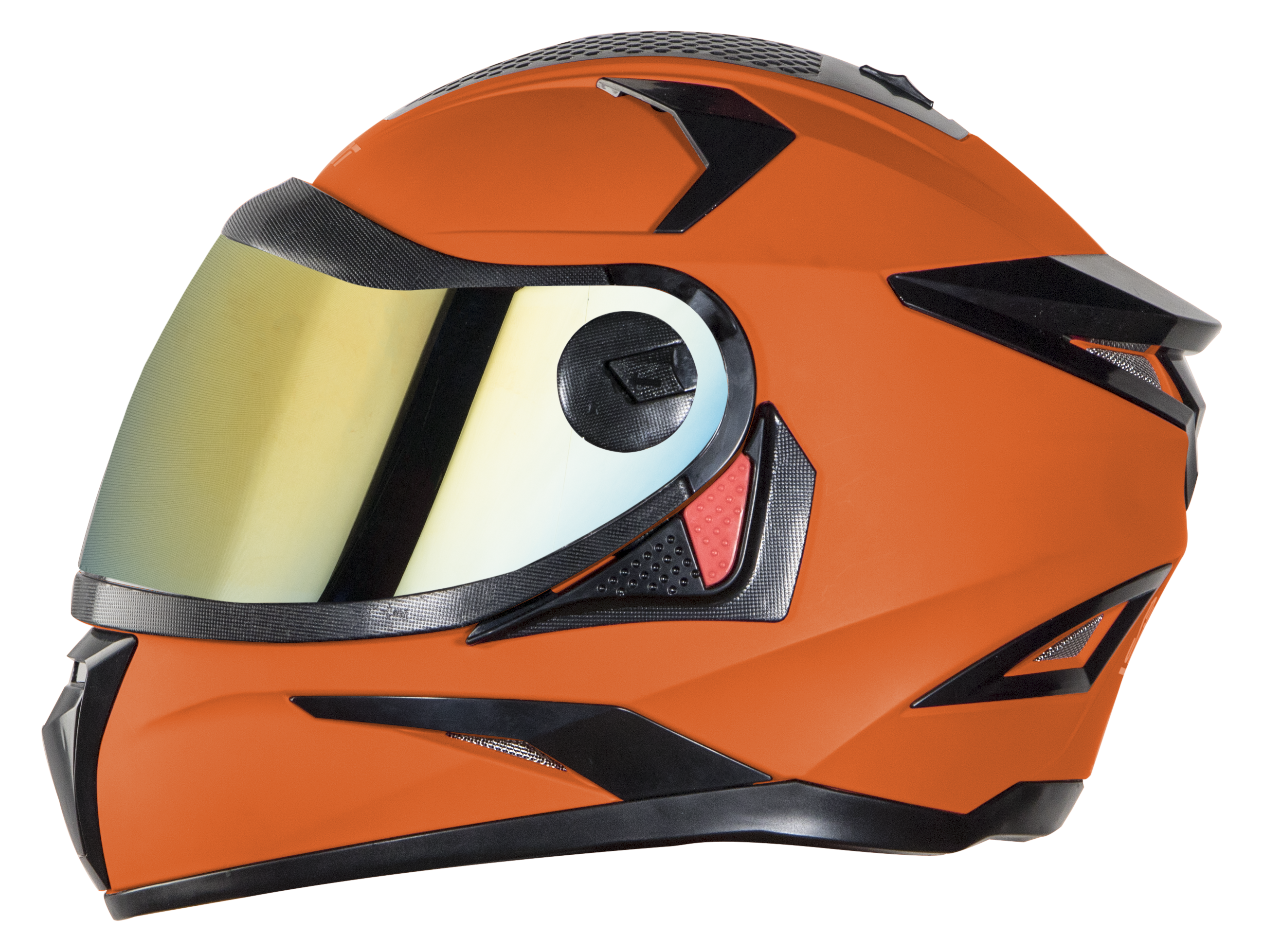 SBH-17 OPT GLOSSY FLUO ORANGE WITH CHROME GOLD VISOR (WITH EXTRA FREE CABLE LOCK AND CLEAR VISOR)